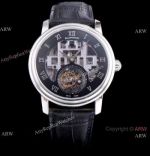 Super Clone Blancpain Fantasy Swiss Tourbillon Watch 43mm Black Leather Strap